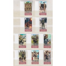 GIBRALTAR 2008 UNIFORMES MILITARES SERIE COMPLETA DE ESTAMPILLAS NUEVAS MINT